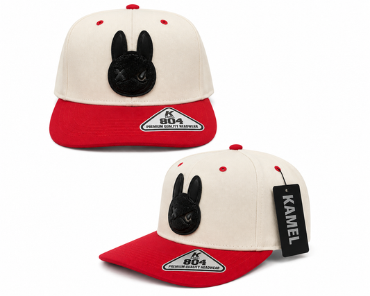 Bunny Snapback Cap Kamel 804 | Cream & Red