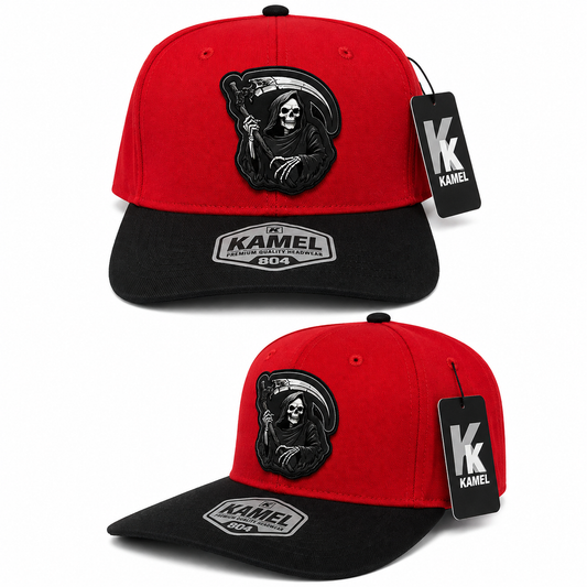 Grim Reaper Kamel 804 Cap – Red & Black