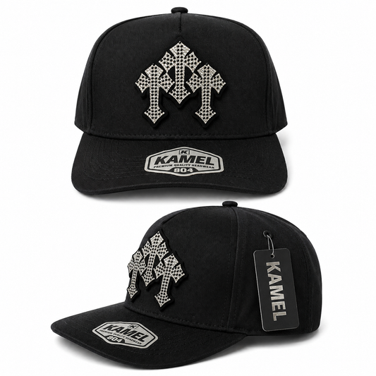 Rhinestone Spade Cap - Black