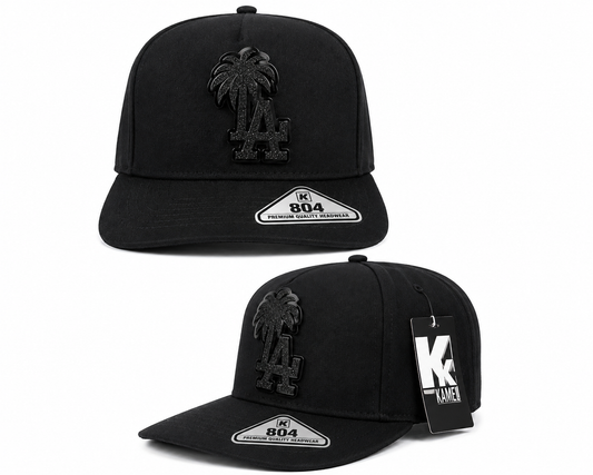LA Palm Tree Snapback Cap – Black on Black | Kamel 804