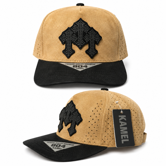 Rhinestone Spade Cap - Tan & Black