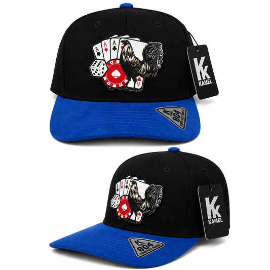 Casino Rooster Cap – Black & Blue