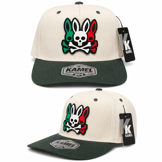 Tricolor Bunny Kamel 804 Cap - Cream & Dark Green