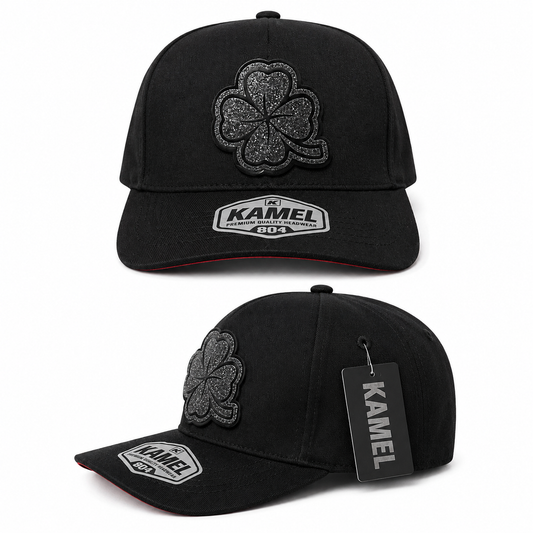 Clover Rhinestone Cap - Black