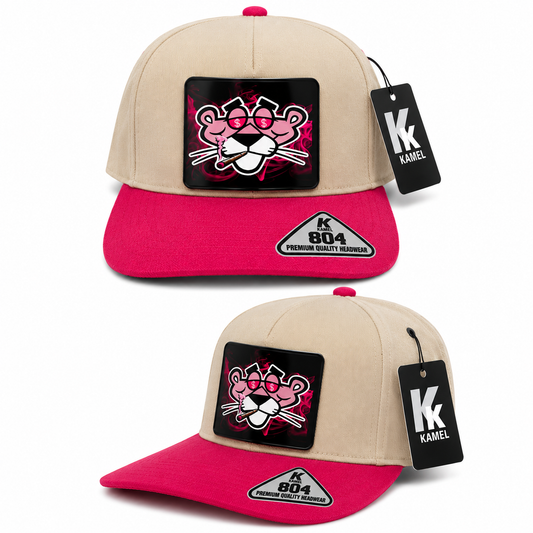 Pink Panther Trucker Cap – Tan & Hot Pink