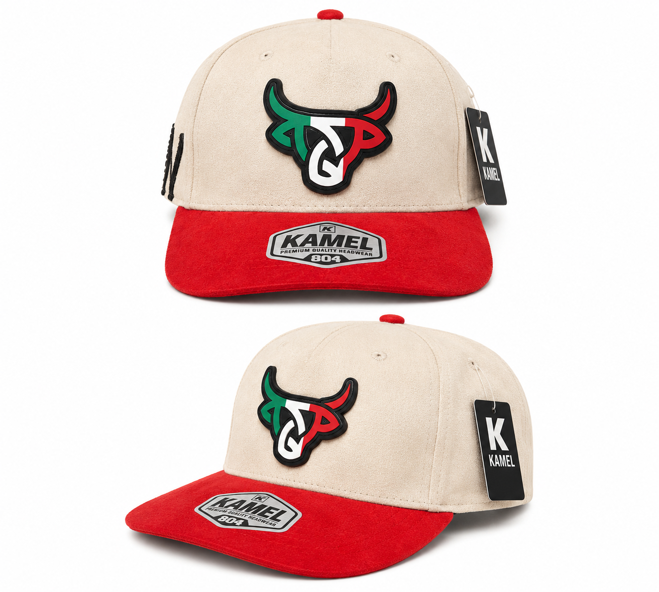 Italian Bull Cap - Cream & Red