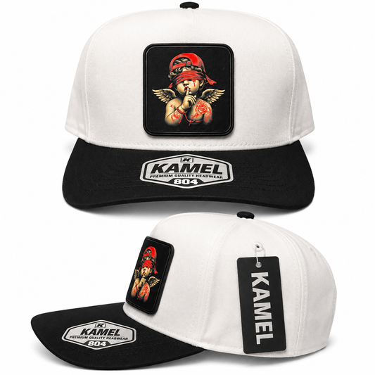 Angel Kamel 804 Cap - Gray & Black Red Bandana