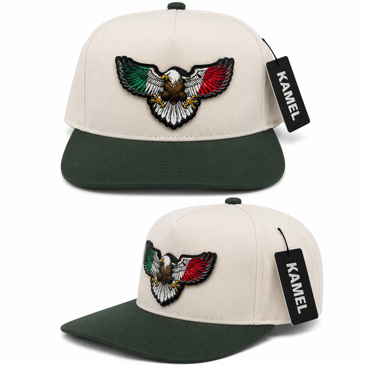 Eagle Trucker Cap  | Patriotic Edition – Cream & Forest Green