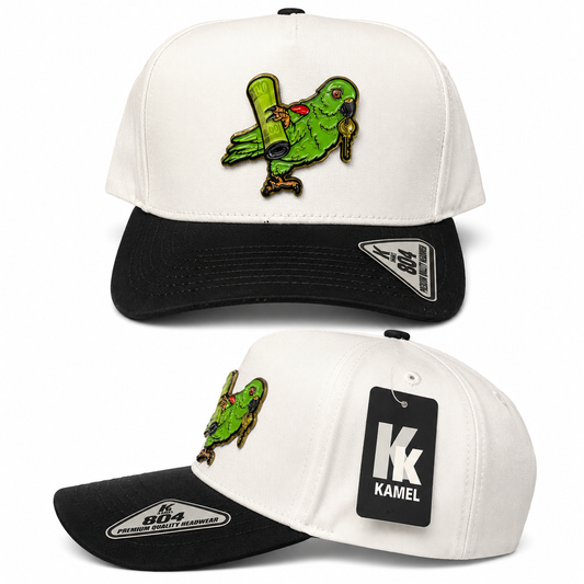 Green Parrot Kamel 804 Cap - White & Black